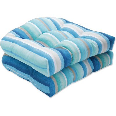 Set of 2 Outdoor/Indoor Wicker Seat Cushions Dina - Pillow Perfect