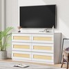 Rattan Dresser for Bedroom, 6 Drawer Dresser for Bedroom, Modern Wide Chest of Drawers - 4 of 4
