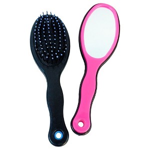 2-in-1 Hair Comb & Brush with Built-In Mirror – Compact Travel Styling Tool - 1 of 4