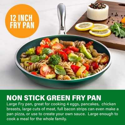 Emerald Green 12" Aluminum Nonstick Fry Pan with Ceramic Coating