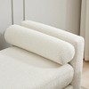 GDFStudio Daphne 66.34"W Upholstered Boucle/Faux Leather Bench with Wood Base and Bolster Pillows - 4 of 4