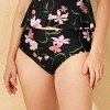 Women's High Waist Full Coverage Bikini Bottom - Shade & Shore™ Black Floral Print - 4 of 4