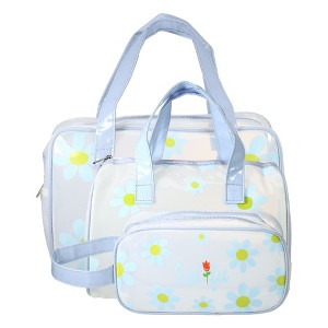 Unique Bargains Women's Durable Cosmetic Bag Blue 3 Pcs - 1 of 4