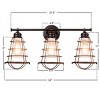 Costway 3-Light Vanity Light Metal Wire Cage Wall Sconce Bathroom Fixture Artist Lamp - 2 of 4