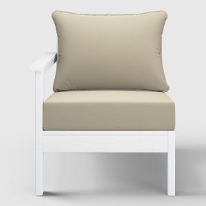 WestinTrends  Avalon Outdoor Patio HDPE Left Arm Facing Sectional Corner Club Chair with Patio Cushions - 1 of 4