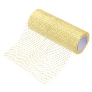 Unique Bargains Sheer Nylon Glitters Wave Mesh Decorative Ribbon Trim 6 Inch 10 Yards - 1 of 4