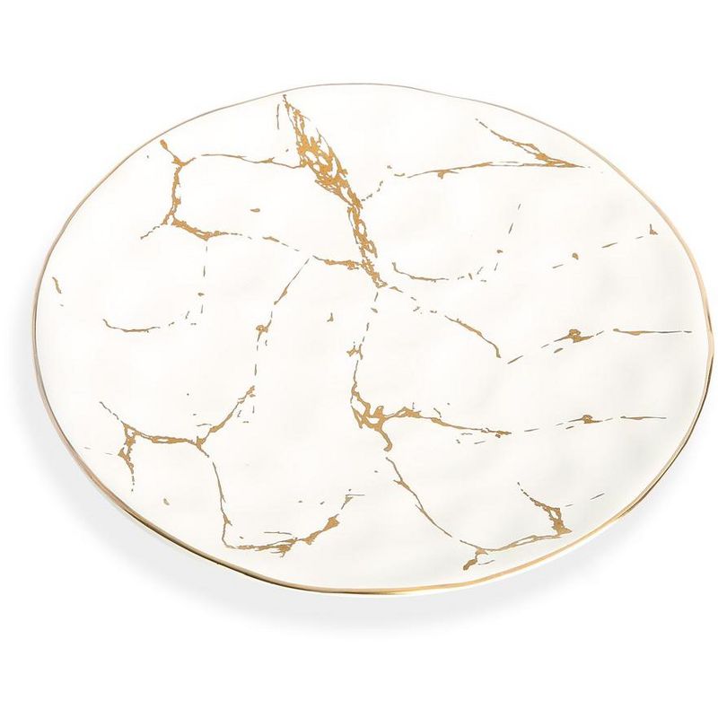 Classic Touch Set of 6 Dessert Plates With Gold Design, 3 of 4