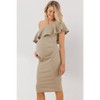 Hello Miz Women's Ruffled One Shoulder Maternity Dress - 2 of 4