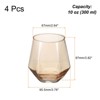 Unique Bargains Stemless Geometric Design Diamond Whiskey Glasses 4 Pcs - 2 of 4