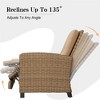 CLIHOME Wicker Woven Steel Frame Reclining Patio Chair,Indoor & Outdoor All-Weather Recliner - 2 of 4