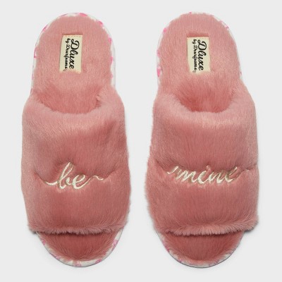 Women's dluxe by dearfoams Be Mine Fur Slide Slippers - Pink