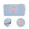 Unique Bargains Corduroy Rectangular Letter Makeup Bag Sky Blue 1 Pc - 4 of 4
