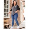 Agnes Orinda Women's Plus Size Floral Animal Print Stripe Raglan Long Sleeve Blouses - 3 of 4