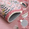 Lahome Short Velvet Geometric Floral Floor Mat-Natural Bio-Printed Soft Rug for Living Room, Bedroom, or Entryway - 3 of 4