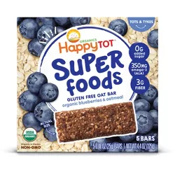 HappyTot Super Foods Oat Bar Blueberry & Oatmeal - 5ct/4.4oz