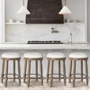 26" Counter Height Bar Stools Set of 2, 360¡ã Swivel Wooden Barstools with Fabric Upholstered Seat, Kitchen & Dining Accent - 2 of 4