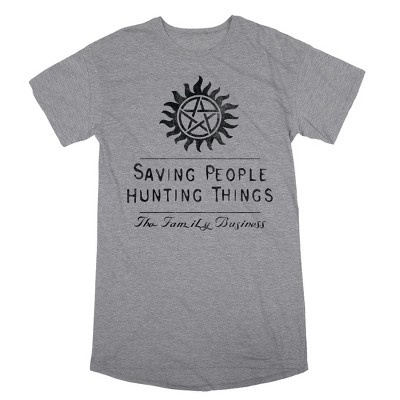 Supernatural Saving People Hunting Things Crew Neck Short Sleeve ...