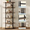 6 Tier Book Shelf, Modern Tall Bookshelf, Industrial Bookcase Corner Storage Organizer,White - 3 of 4