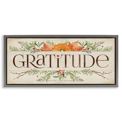 Stupell Industries Seasonal Gratitude Floral Leaves, 31" x 14"