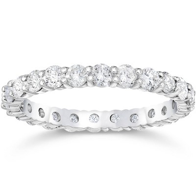 Pompeii3 Platinum 1 3/4ct Prong Diamond Eternity Ring Womens Wedding Band Lab Created