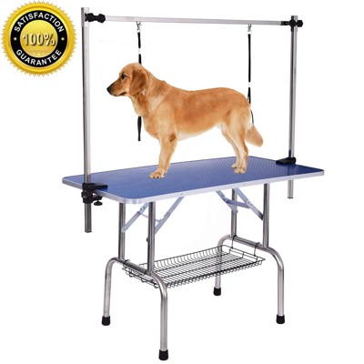 FURNIinspire Pet Grooming Tools Foldable Pet Grooming Table for Pet Large Dogs and Cats with Adjustable, Bathing Station, Blue, 107"*60"*94"
