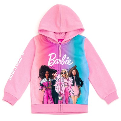 Barbie Girls Fleece Zip Up Hoodie Toddler to Big Kid