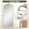 64x21 inch Solid Wood Carved Right Angle Micro Arch Full Body Mirror Weathered White (with Bracket) - 4 of 4