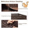 Hausource Handwoven Rattan Cat Litter Box Enclosure Hidden Furniture with Door & Removable Mat - 3 of 4