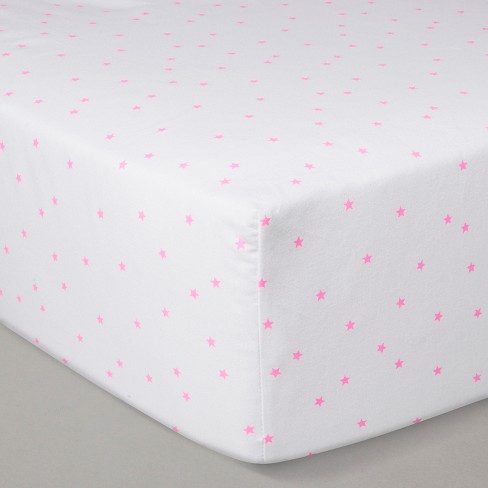 Crib Fitted Sheet Cloud Island White Pink Target