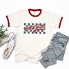 Simply Sage Market Checkered America Retro Ringer Tee - 3 of 4