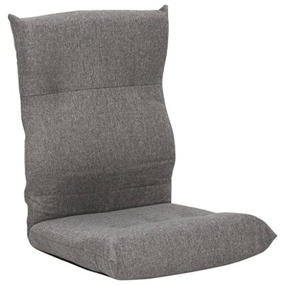 vidaXL Folding Floor Chair, Light Gray Fabric