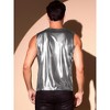 INSPIRE CHIC Men's Sleeveless Crew Neck Disco Metallic Shiny Tank Tops - 3 of 4