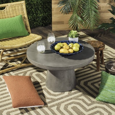 Delfia Dark Gray Concrete Round Coffee Table