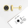 EVERLY JEWELRY | Yellow Plated Sterling Silver Black Diamond Accent Circle Men's Stud Earrings - 4 of 4