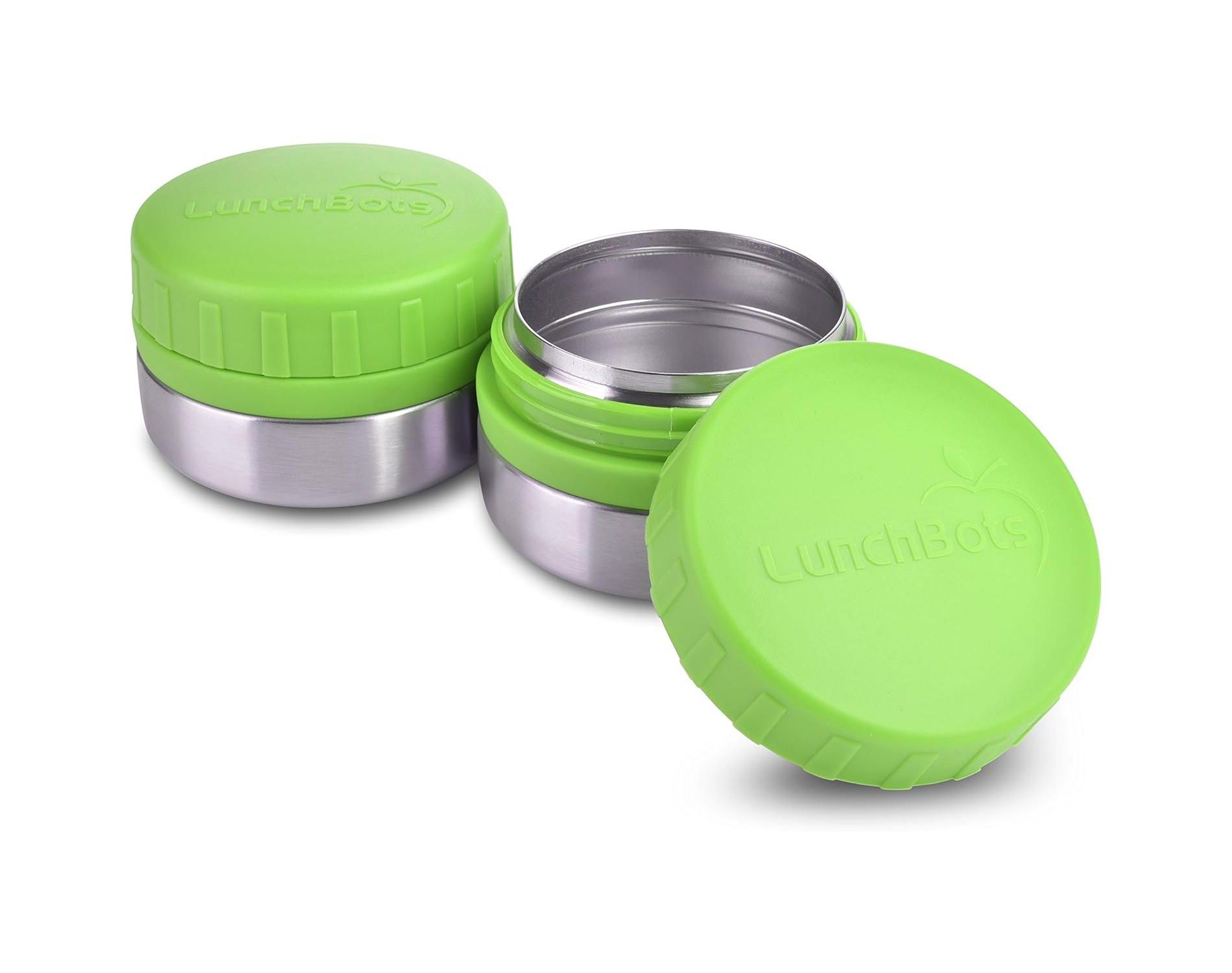 LunchBots Stainless Steel Leak Proof 4oz Rounds - Set of 2 - Green
