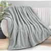 Home Mart Goods Grey Soft Plush Embossed Textured Faux Fur Throw Blanket - 50" x 70" - 2 of 4