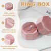 Unique Bargains Velvet Octagon Wedding Proposal Engagement 2 Slot Jewelry Storage Ring Box - 3 of 4