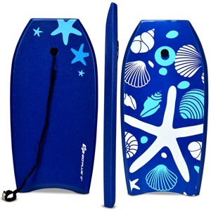 Costway 37'' Lightweight Super Bodyboard Surfing W/Leash EPS Core Boarding IXPE Starfish - 1 of 4