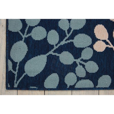 Navy and Ivory Botanical Indoor/Outdoor Area Rug 2'6" x 4'