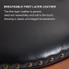 Sapphtopaz 1PC Bar Stools Cow Top Leather 360 Degree Swivel High Chair with Nailhead and Backs, Counter Height Stools for Kitchen Island - 2 of 4