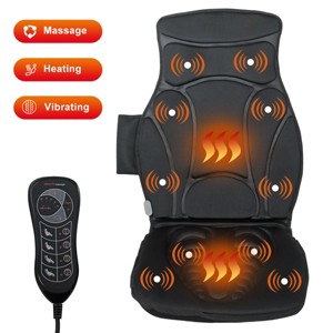 Costway Vibration Massage Seat Cushion 10 Vibration Motors Seat Back Massager - 1 of 4