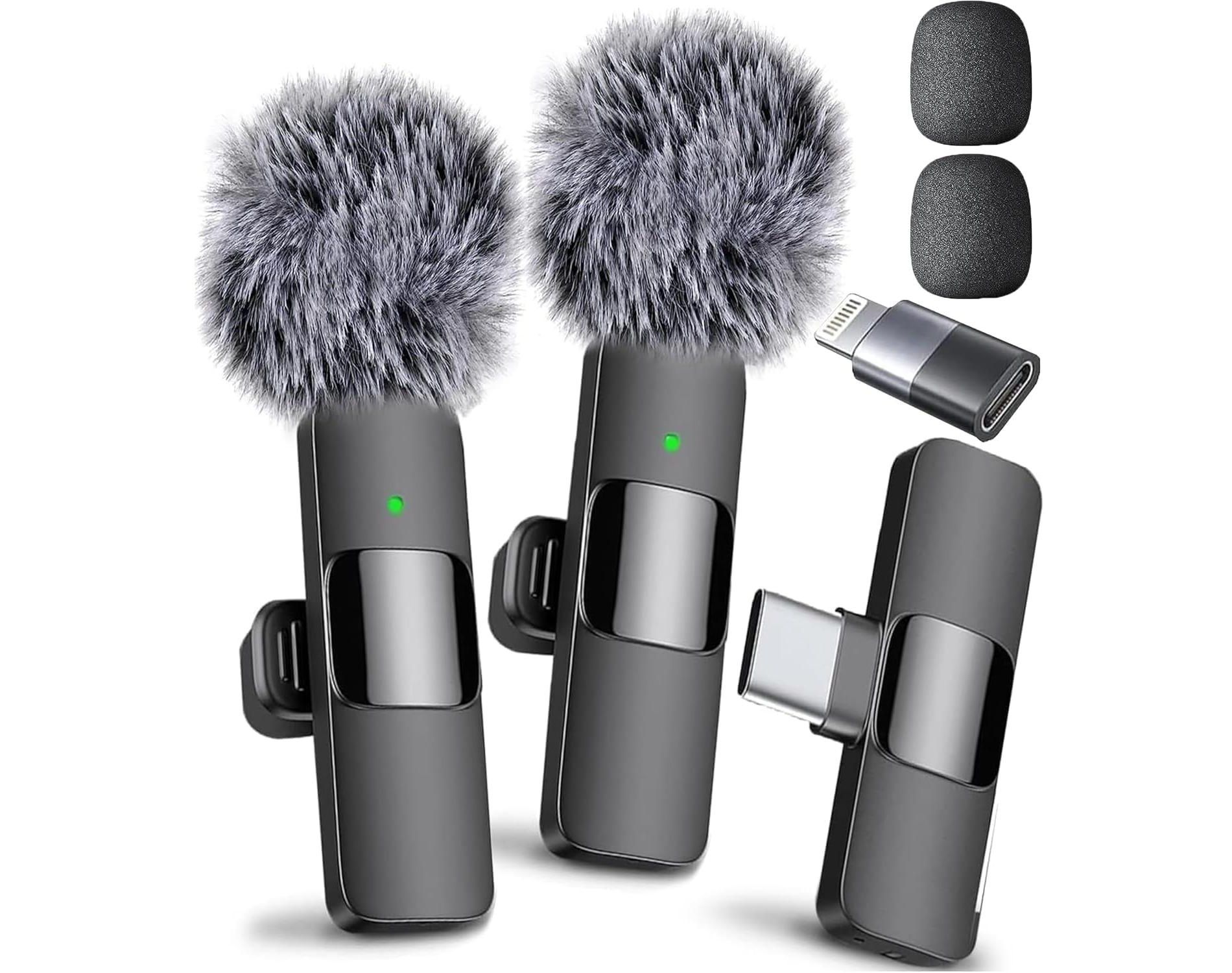 Mini Mic Pro Wireless Microphone for iPhone, Android, Lavalier Microphone for Video Recording