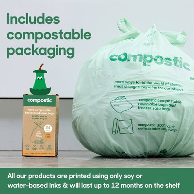 Compostic 100% Compostable Trash Bags - 3gal/24ct