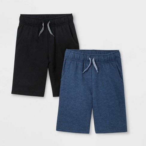Kihatwin Big Boys Pull-On Knit Shorts Casual Jogger Summer Cotton Elastic Waist Shorts with Zipper Pockets 