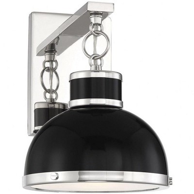 Corning Industrial Black and Nickel 8" Dimmable Wall Sconce