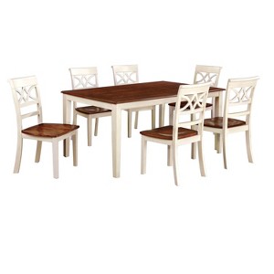 7pc Lanfield Country Style Dining Table SetVintage White/Cherry - ioHOMES