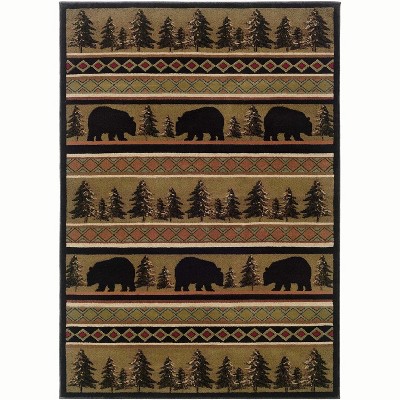 Oriental Weavers Hudson 1066A Black/ Beige Indoor Area Rug - 1'10" x 3'3"