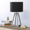 Natural Wood Interlocked Triangular Table Lamp with Fabric Shade - Simple Designs - 3 of 4