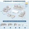 Cesicia 7-Piece Patio Sofa Set with Coffee Table for Backyard, Porch & Poolside，White Frame and Black Cushions - 2 of 4