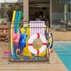 Portable Pool Towel Rack with Wheels, 6 Bars & Open Shelf, Waterproof Rust-Resistant Mobile Towel Holder, Heavy Duty Steel Blanket Stand - 4 of 4